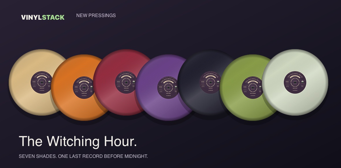 Seven illustrated Witching Hour colour records